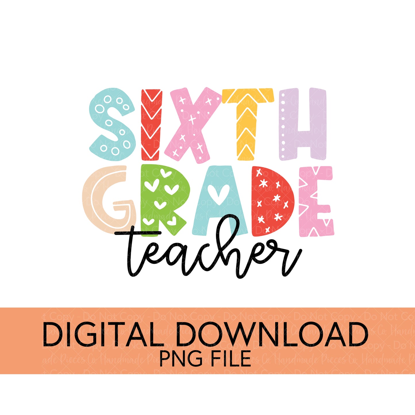 Colorful Teachers, Grades, and School Clubs PNGs - Digital Download