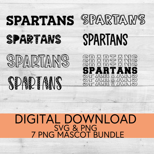 Spartans School Mascot PNG/SVG Bundle - Digital Download
