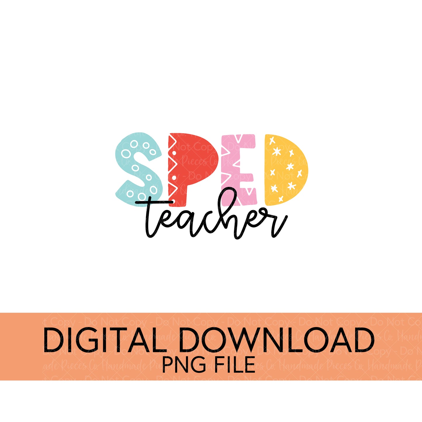 Colorful Teachers, Grades, and School Clubs PNGs - Digital Download