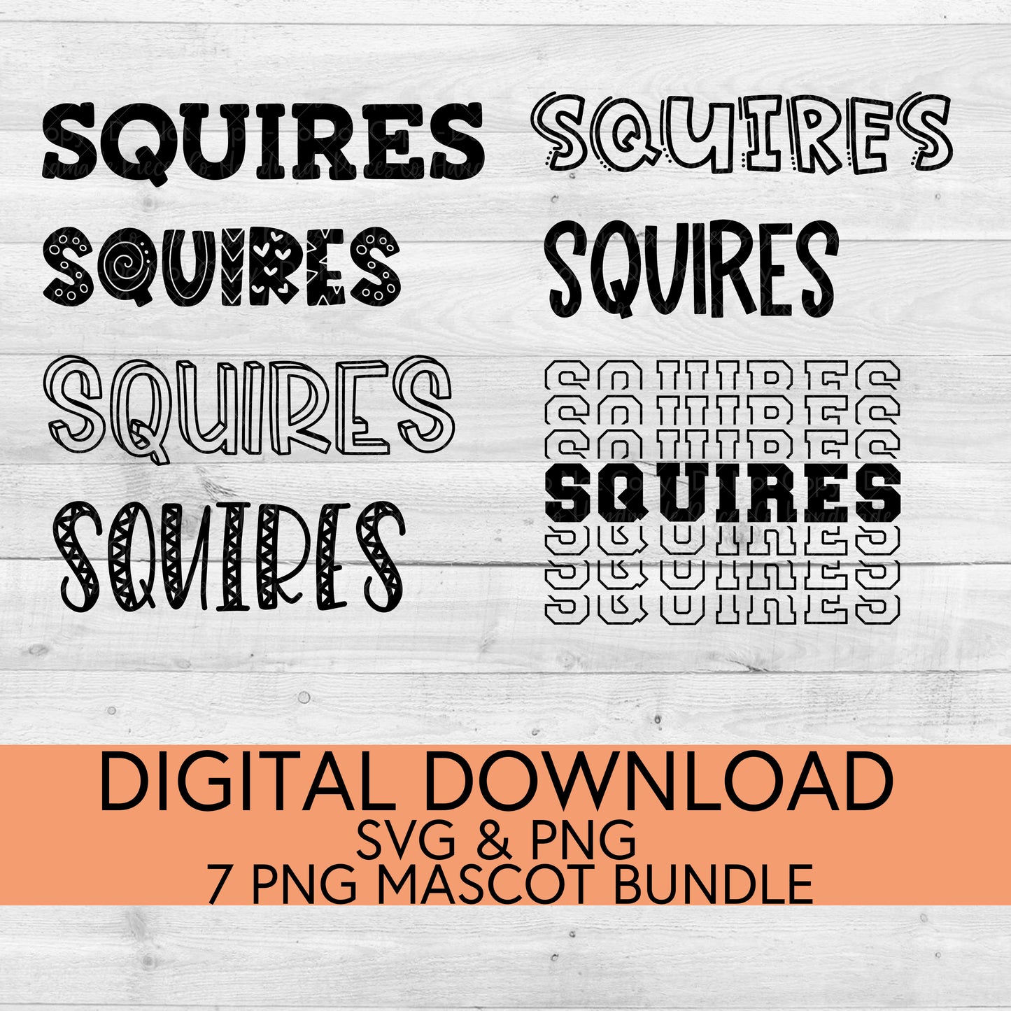Squires School Mascot PNG/SVG Bundle - Digital Download