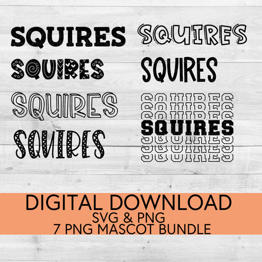 Squires School Mascot PNG/SVG Bundle - Digital Download