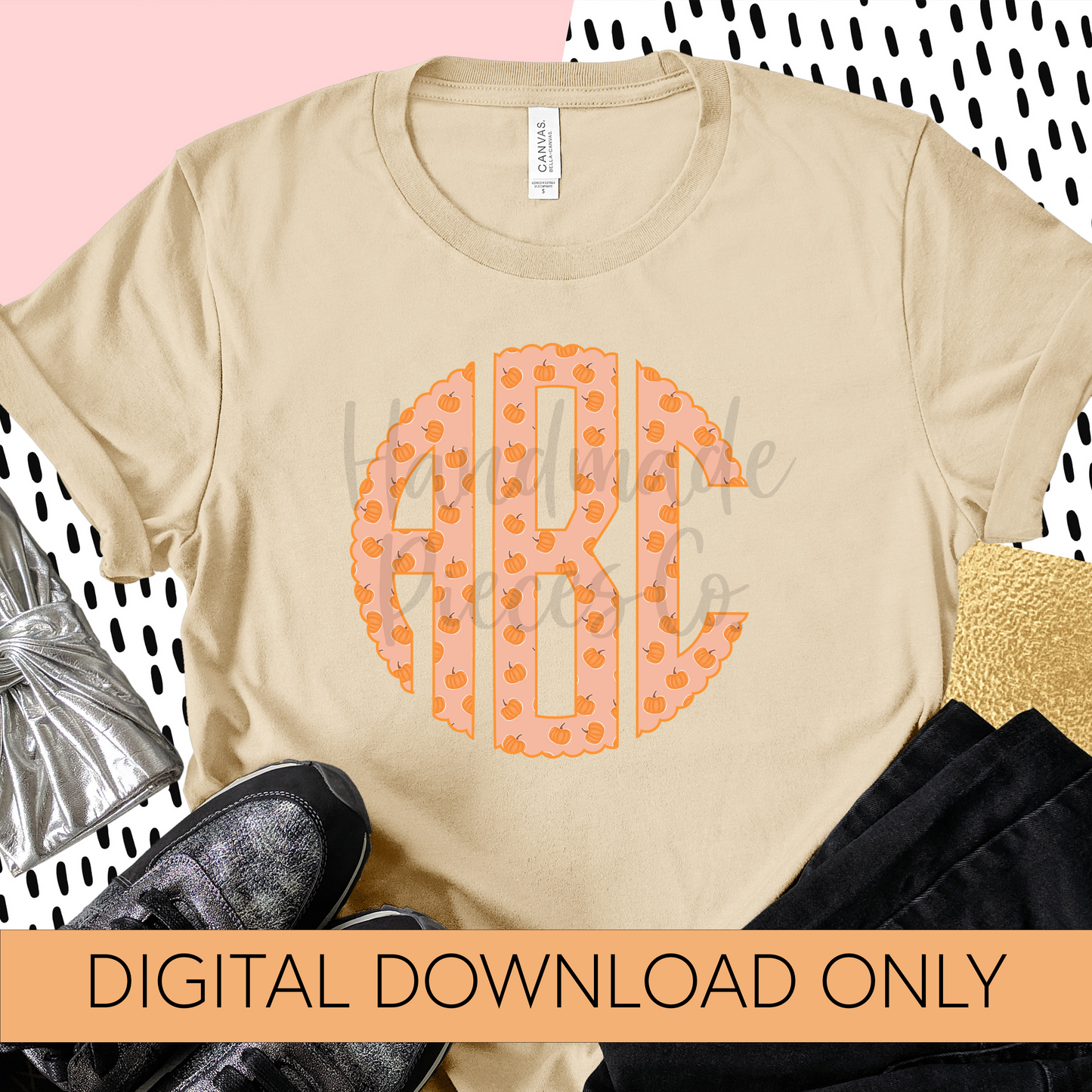 Pumpkins, Small Monogram - Multiple Styles - Digital Download