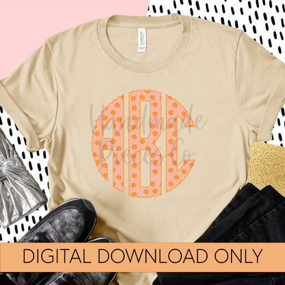 Pumpkins, Small Monogram - Multiple Styles - Digital Download