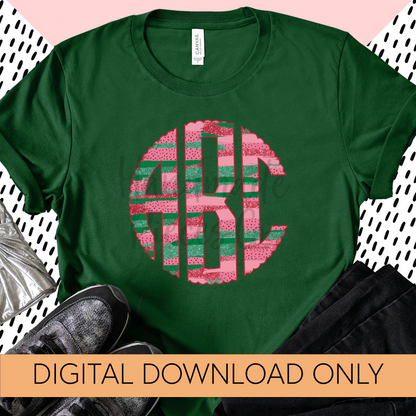 Watermelon Monogram, Brushstrokes - Multiple Styles - Digital Download