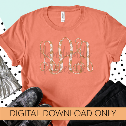 Iced Coffee Monogram - Multiple Styles - Digital Download