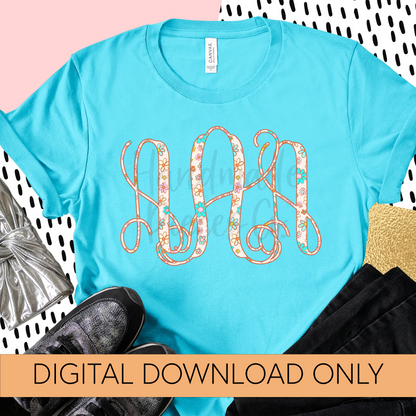 Bright Daisy Spring Floral Monogram - Multiple Styles - Digital Download