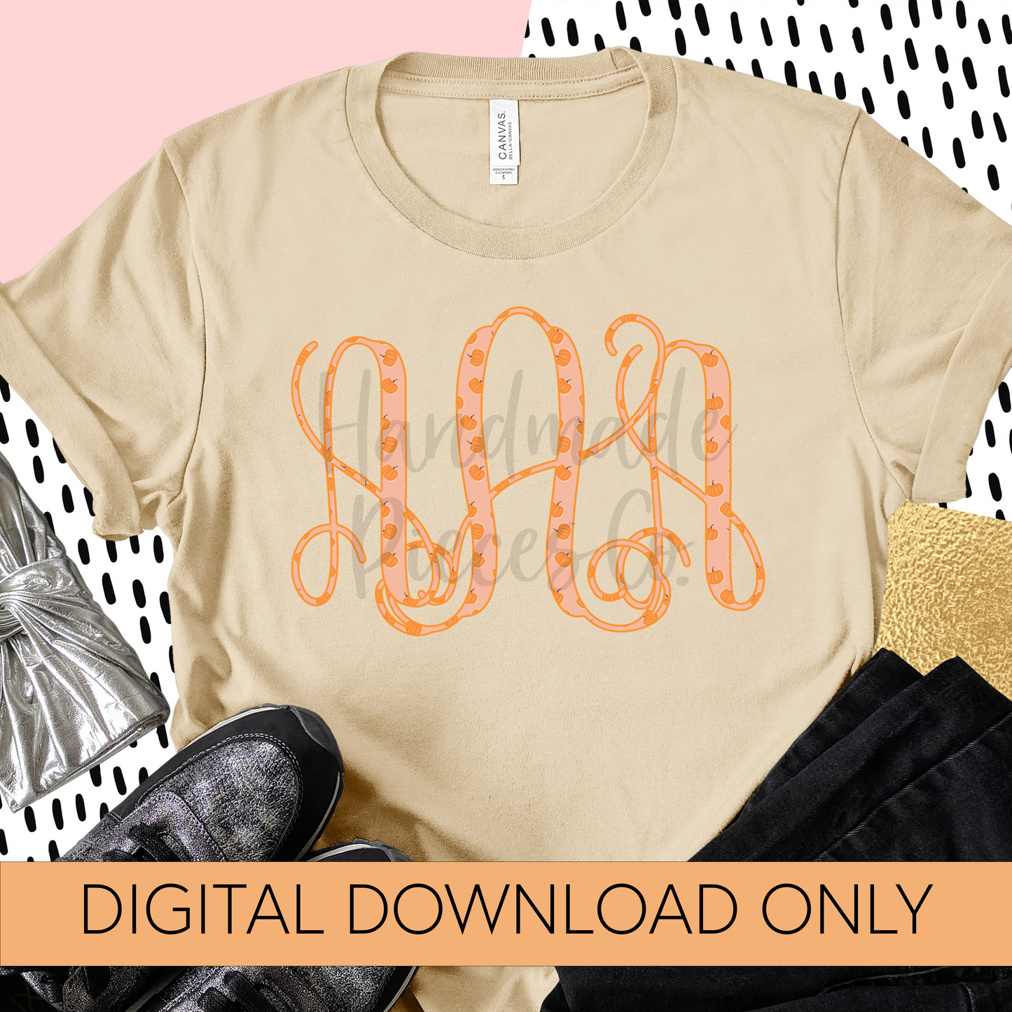 Pumpkins, Small Monogram - Multiple Styles - Digital Download