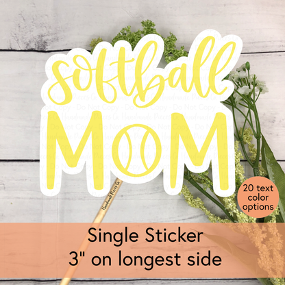 Softball Mom - Vinyl Sticker