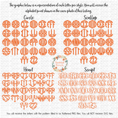 Fall Monogram, Version 2 - Multiple Styles - Digital Download