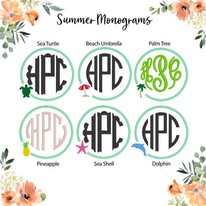 Summer Monogram Embroidered Garment (Multiple Designs) - Adult