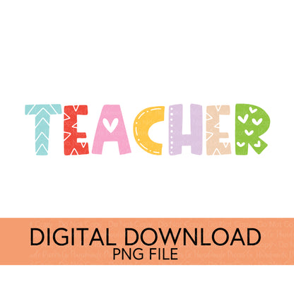 Colorful Teachers, Grades, and School Clubs PNGs - Digital Download