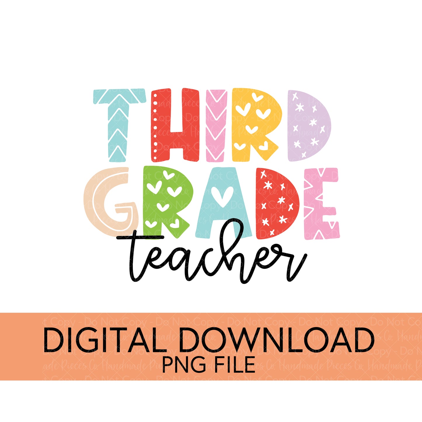 Colorful Teachers, Grades, and School Clubs PNGs - Digital Download