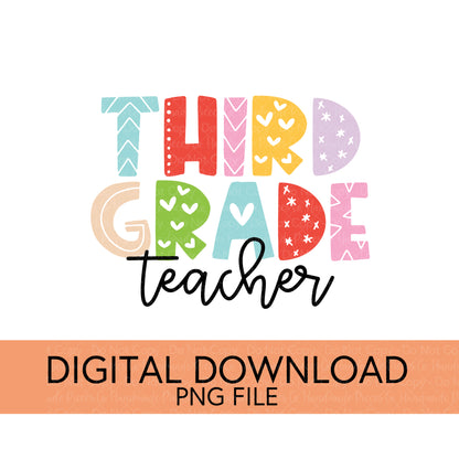 Colorful Teachers, Grades, and School Clubs PNGs - Digital Download