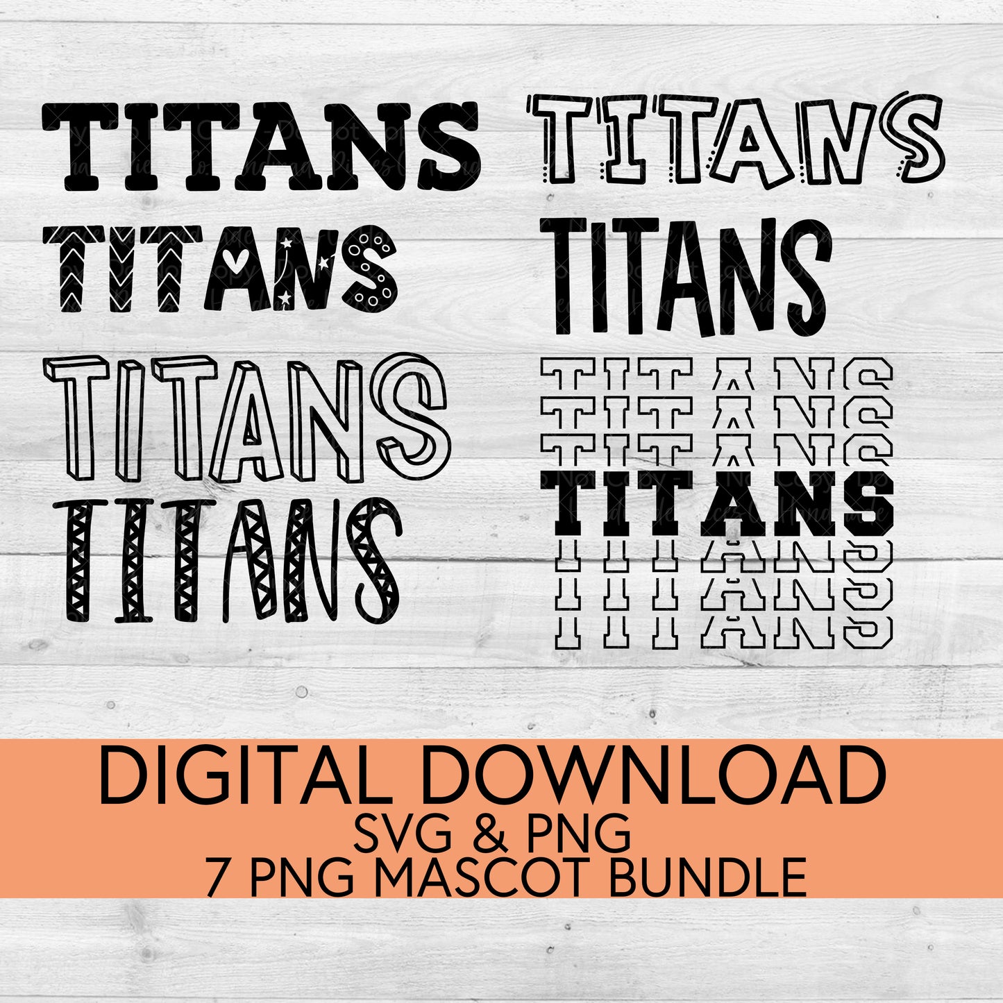 Titans School Mascot PNG/SVG Bundle - Digital Download