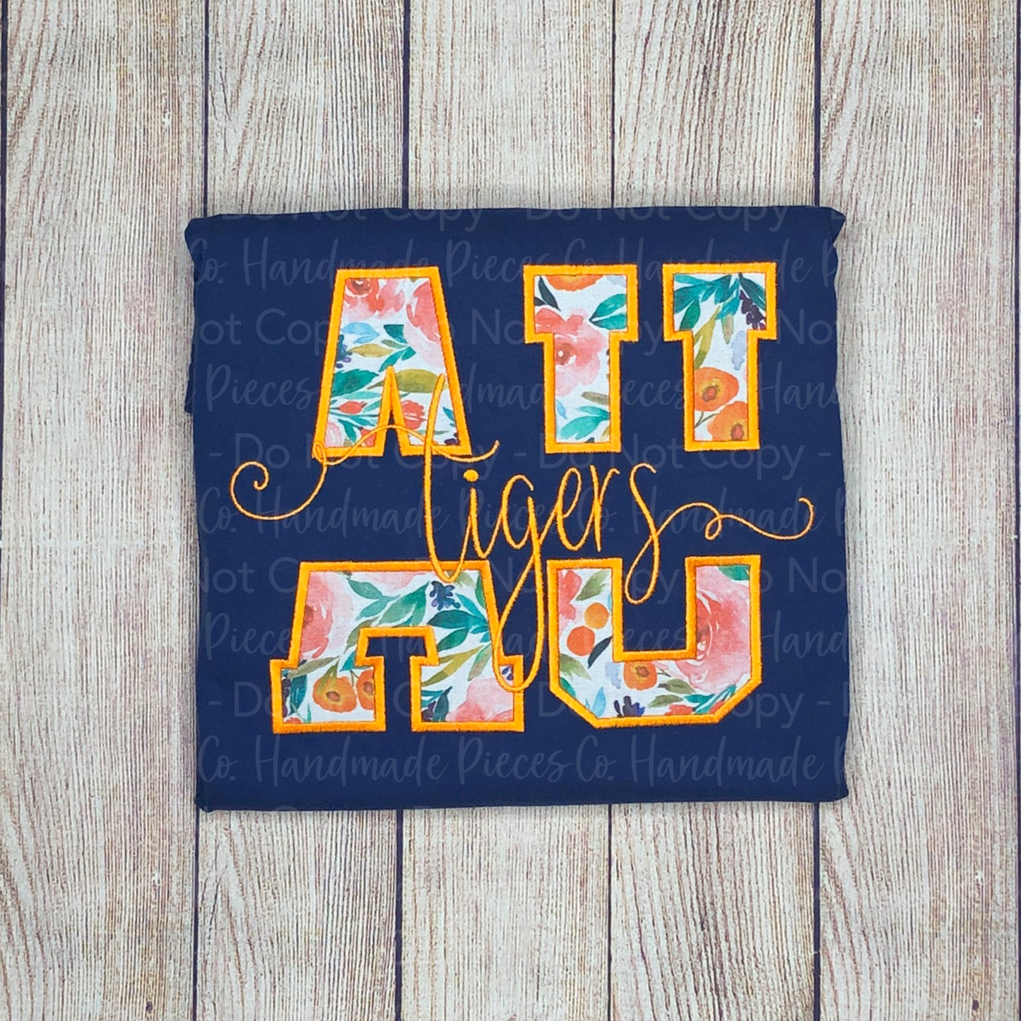 Create Your Own Embroidered Appliqué, Split with Text Garment (Satin Stitch - Adult