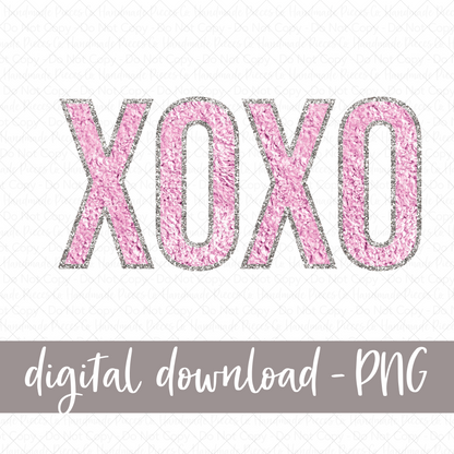 XOXO, Chenille - Pink - Digital Download