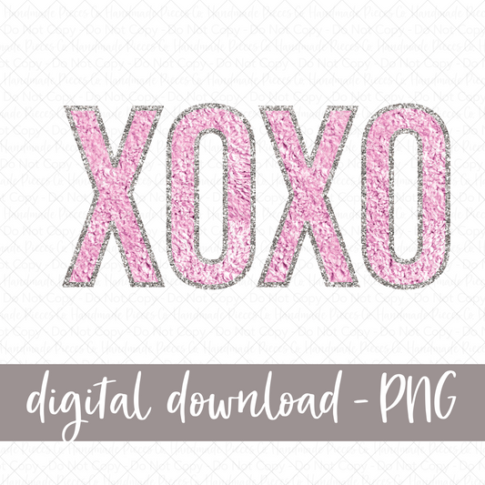 XOXO, Chenille - Pink - Digital Download