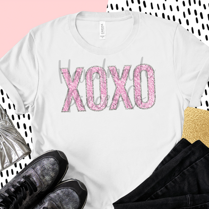 XOXO, Chenille - Pink - Digital Download