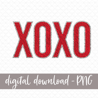 XOXO, Chenille - Red - Digital Download