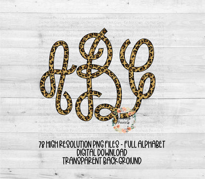 Leopard Monogram - Multiple Styles - Digital Download