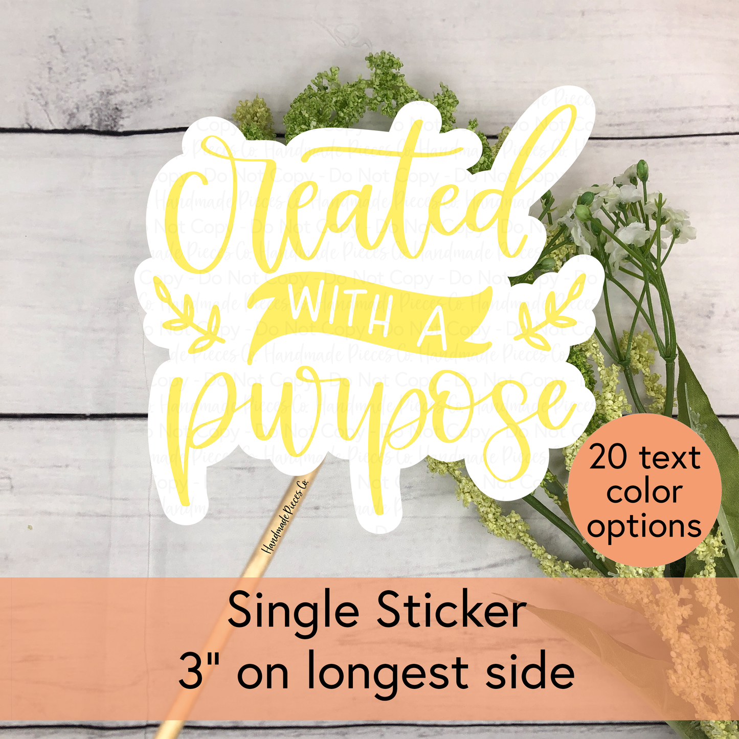 Created with a Purpose - Vinyl Sticker