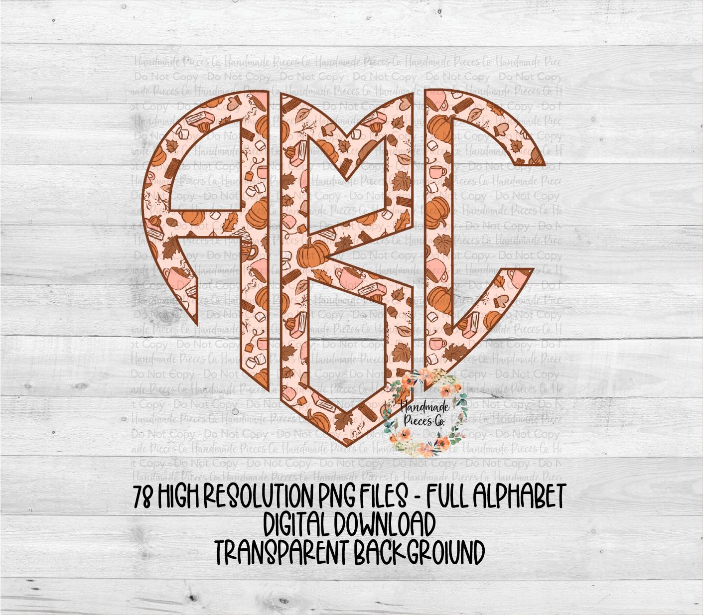 Fall Monogram, Version 1 - Multiple Styles - Digital Download