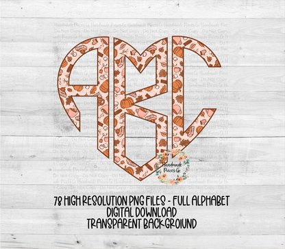 Fall Monogram, Version 1 - Multiple Styles - Digital Download