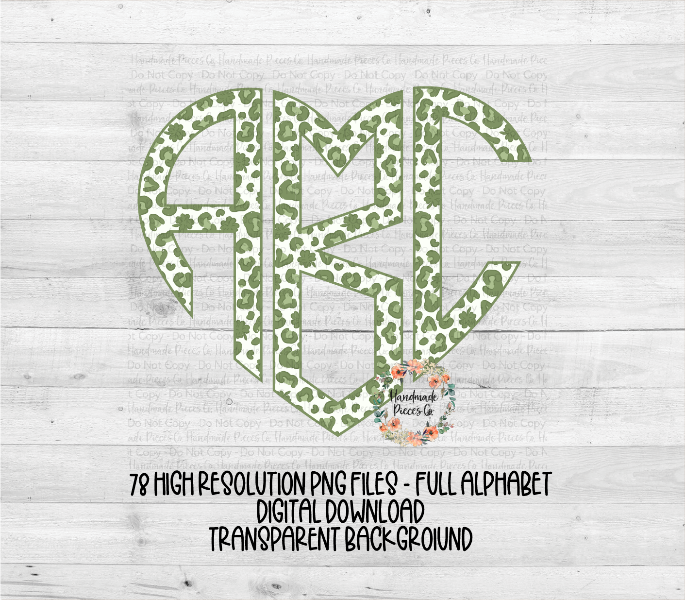 St. Patrick's Monogram, Leopard and Shamrocks - Multiple Styles - Digital Download