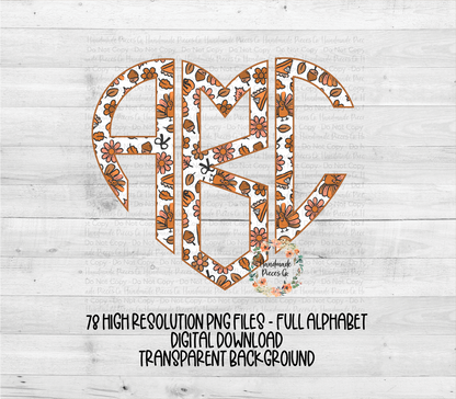 Turkey and Pie Monogram - Multiple Styles - Digital Download