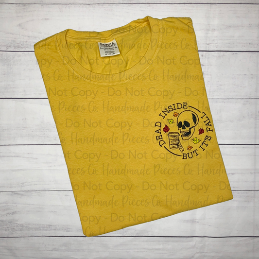 Sample Collection - Dead Inside but It's Fall Embroidered Tee - Size XLarge