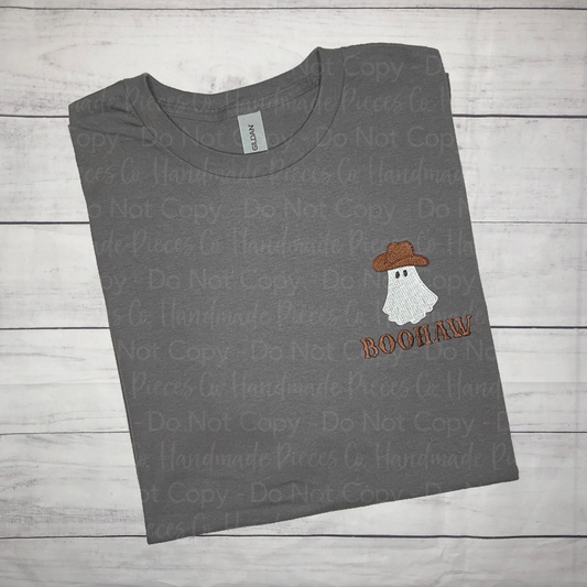 Sample Collection - Boohaw Ghost Embroidered Tee - Size XLarge