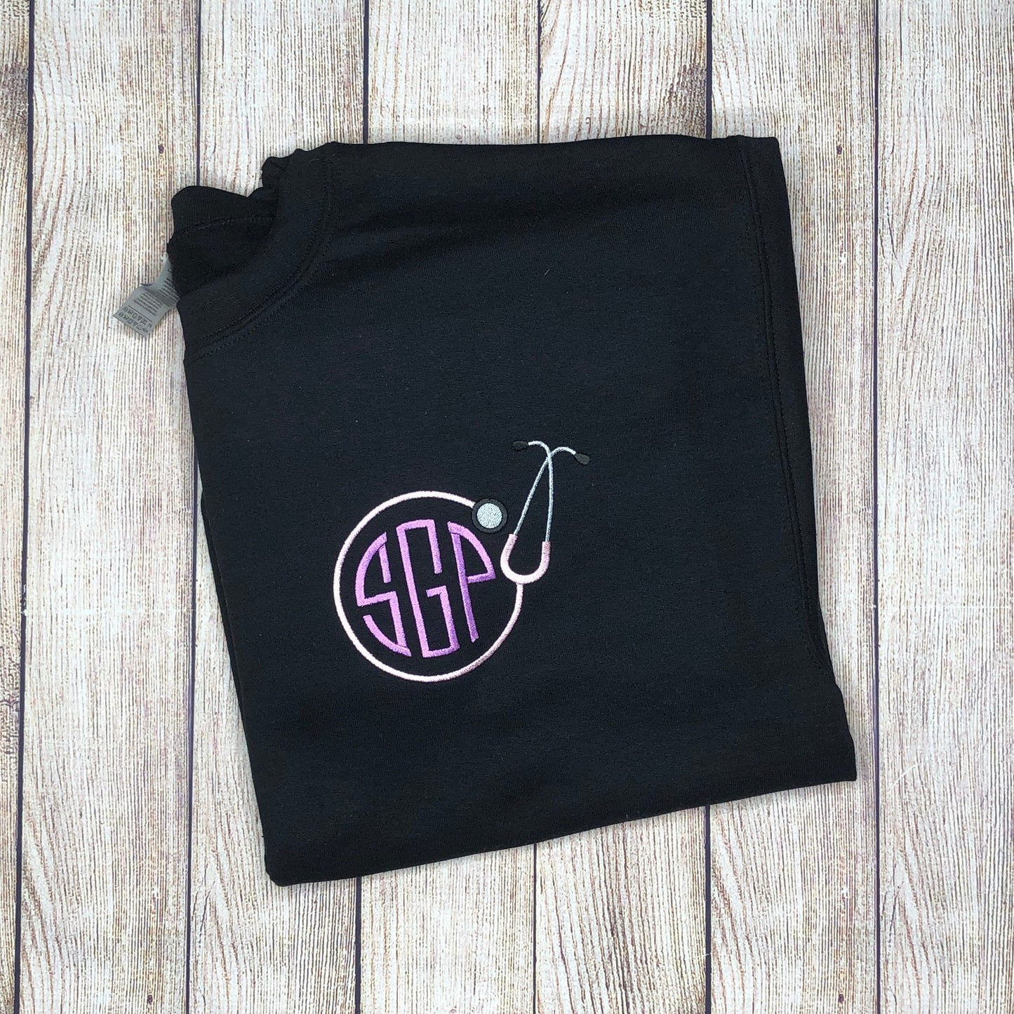 Circle Stethoscope Monogram Embroidered Garment - Adult