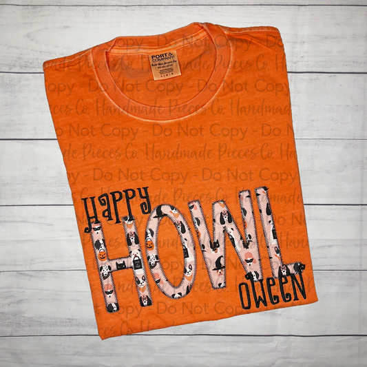 Happy Howloween Embroidered Applique Garment - Adult