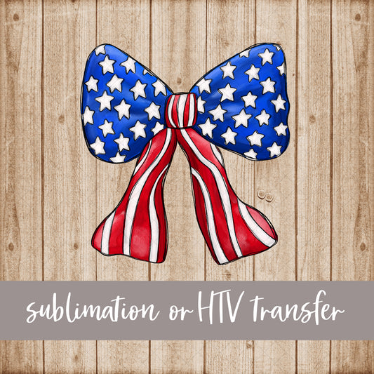 Patriotic Bow - Sublimation or HTV Transfer