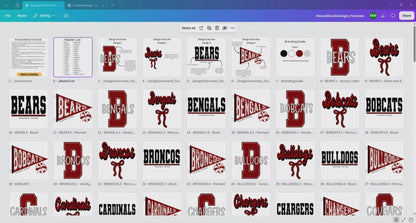 School Mascot Design Bundle, Canva Template (37 Mascots) - Digital Download
