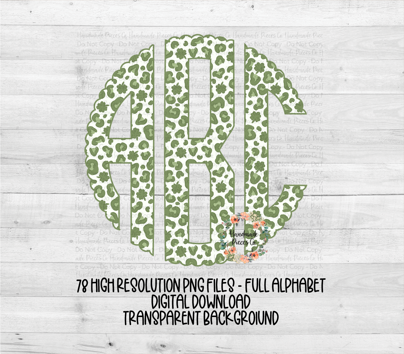 St. Patrick's Monogram, Leopard and Shamrocks - Multiple Styles - Digital Download