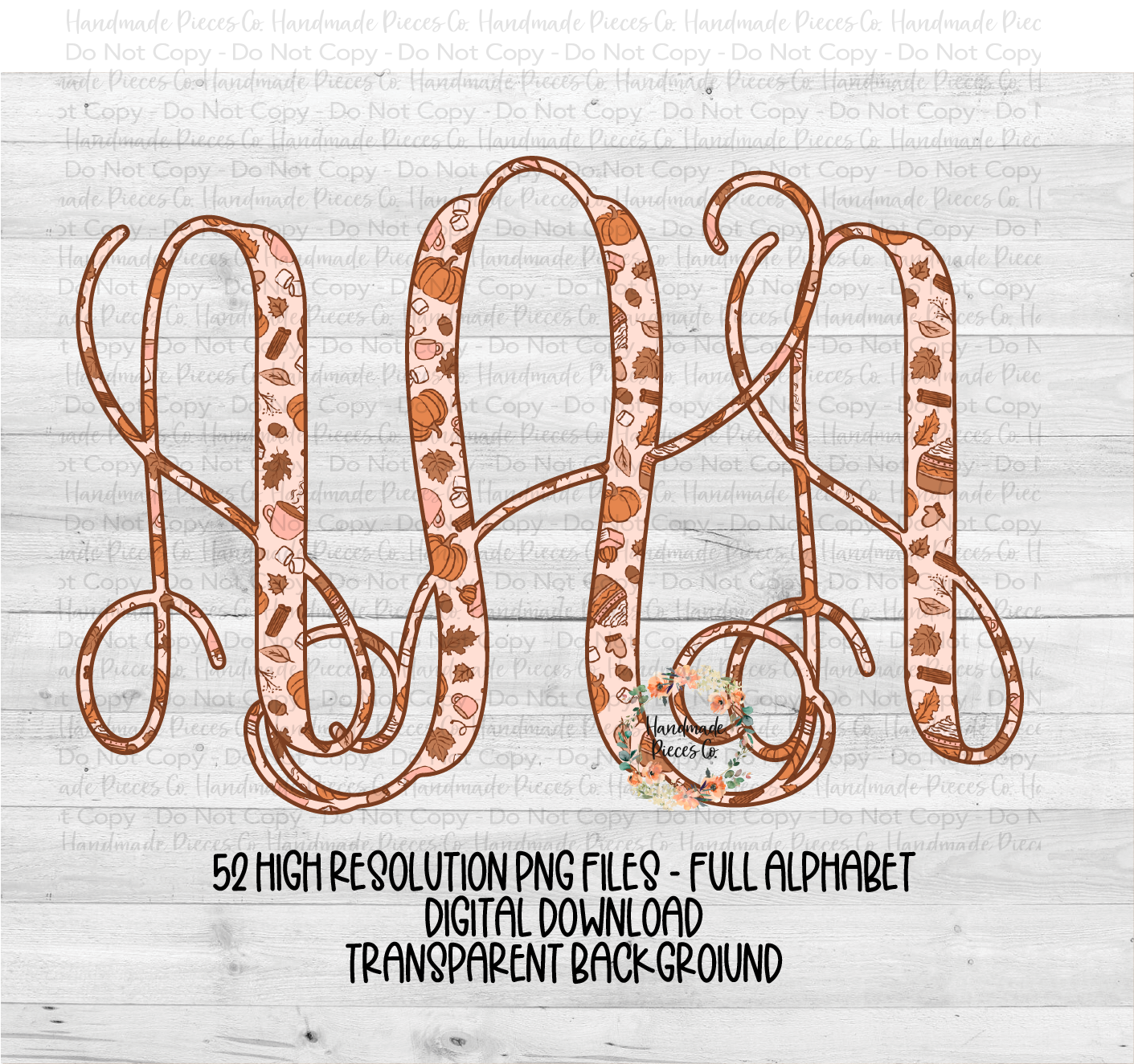 Fall Monogram, Version 1 - Multiple Styles - Digital Download