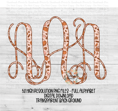 Fall Monogram, Version 1 - Multiple Styles - Digital Download