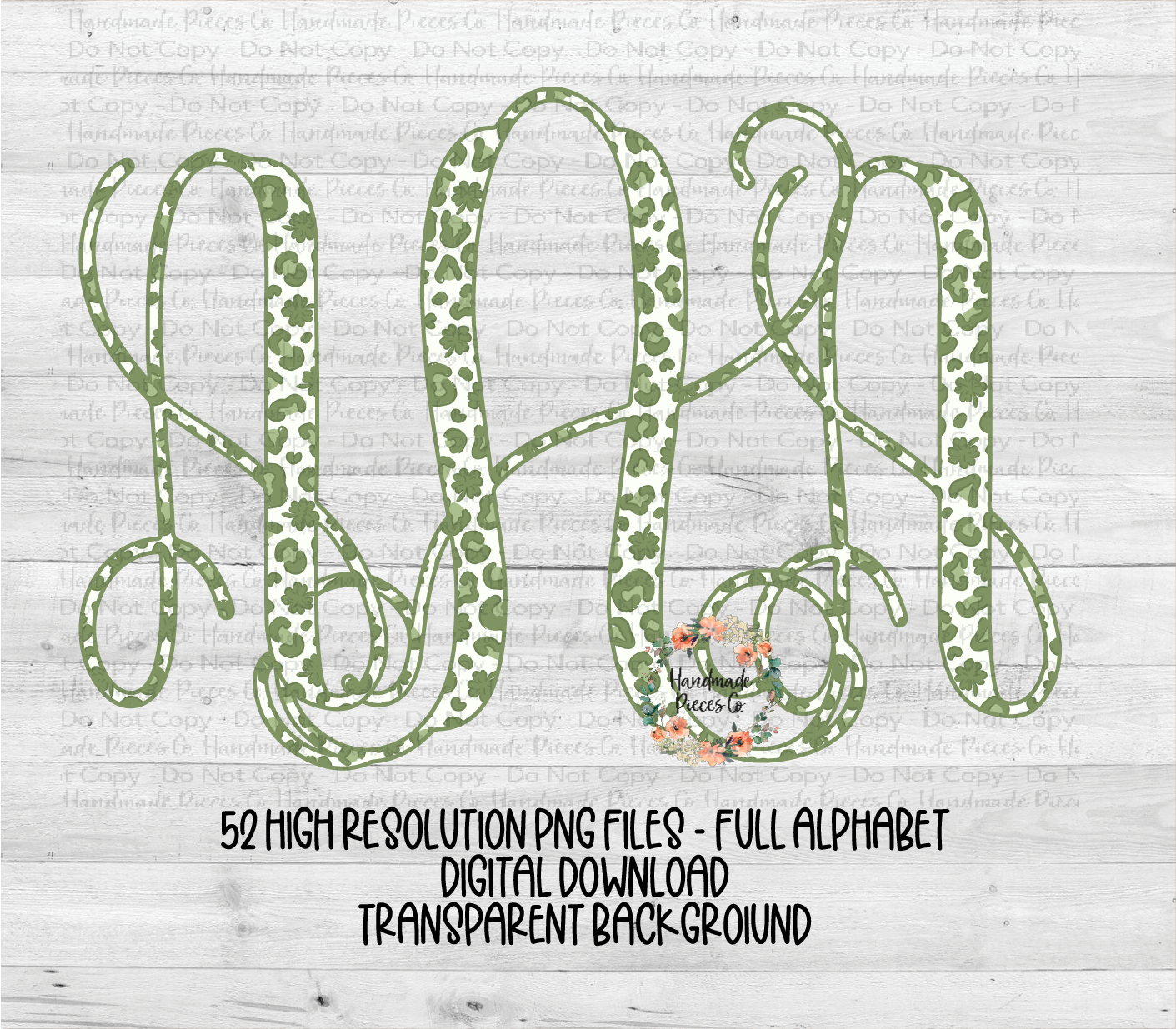 St. Patrick's Monogram, Leopard and Shamrocks - Multiple Styles - Digital Download