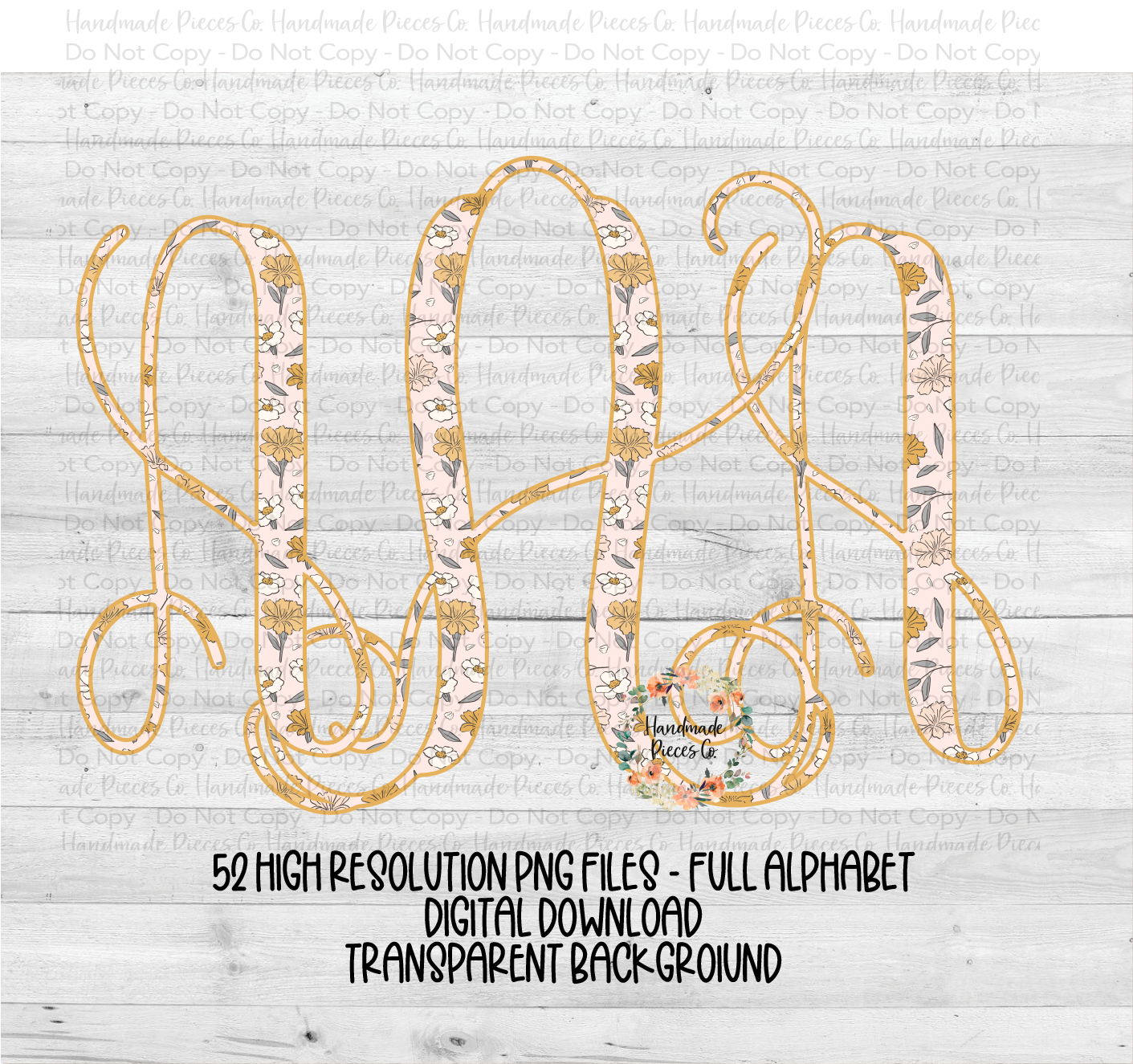 Marigold Monogram - Multiple Styles - Digital Download