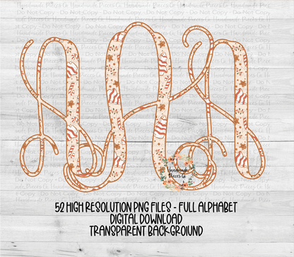 Snack Cakes Monogram, Version 3 - Multiple Styles - Digital Download