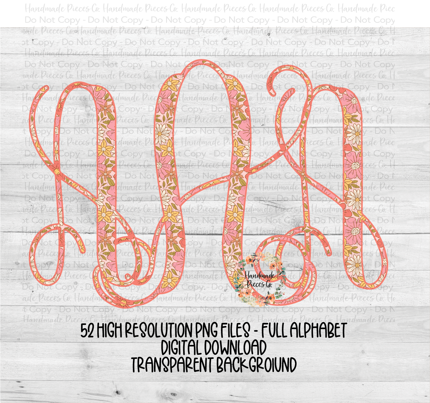 Flower Show Monogram - Multiple Styles - Digital Download