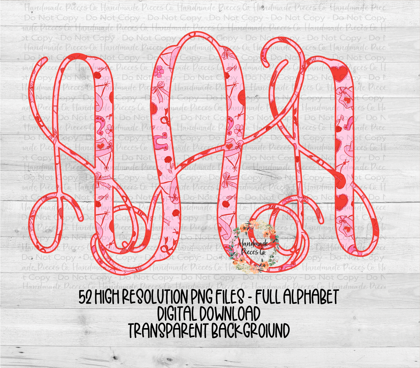 Valentine's Western Monogram - Multiple Styles - Digital Download