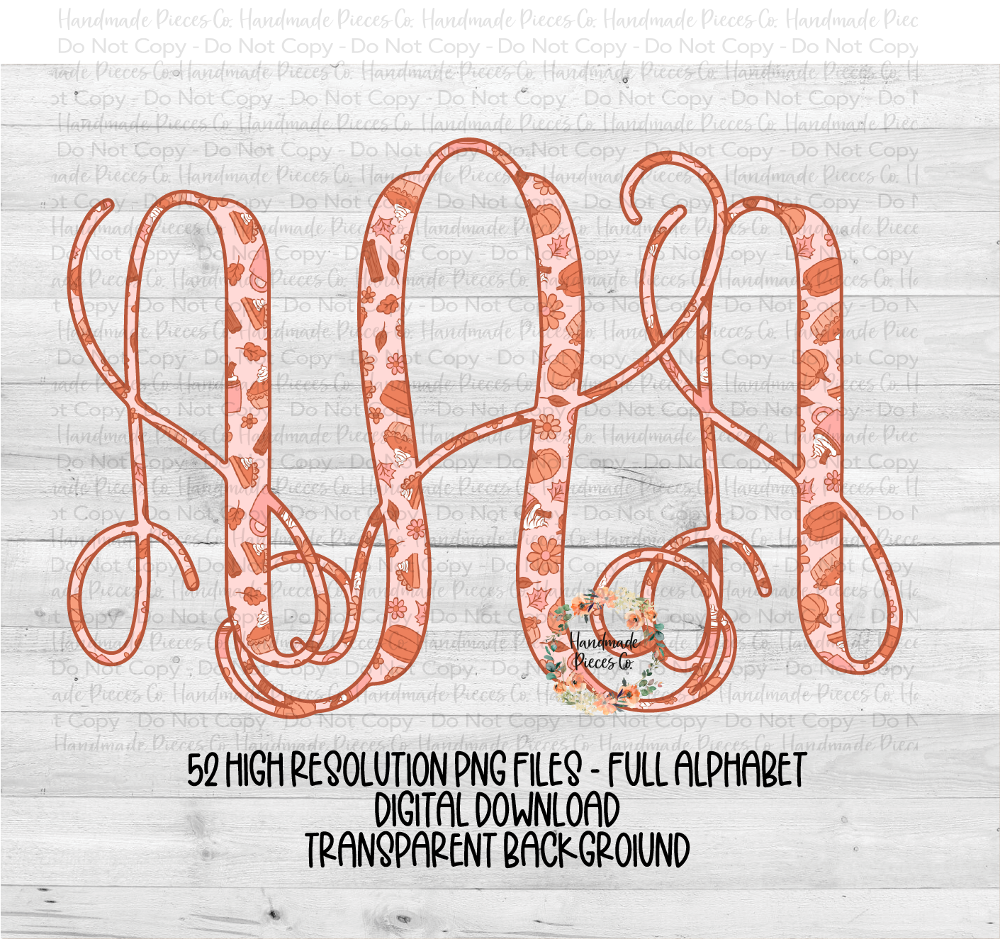 Fall Monogram, Version 2 - Multiple Styles - Digital Download