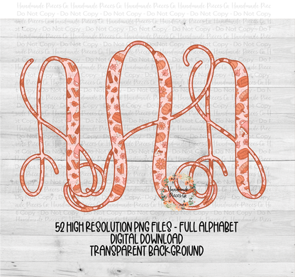 Fall Monogram, Version 2 - Multiple Styles - Digital Download