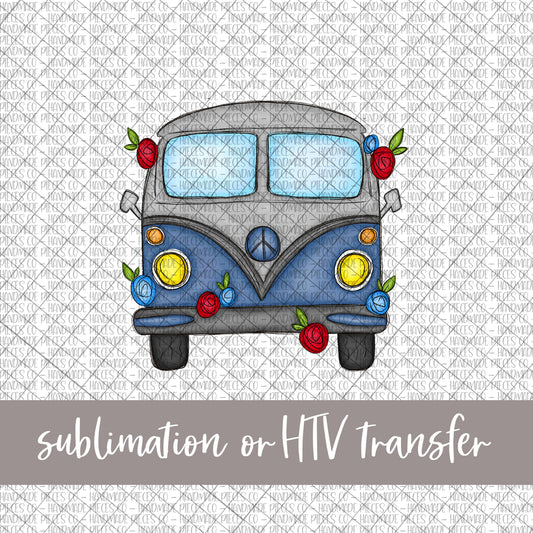 Patriotic Hippie Van - Sublimation or HTV Transfer