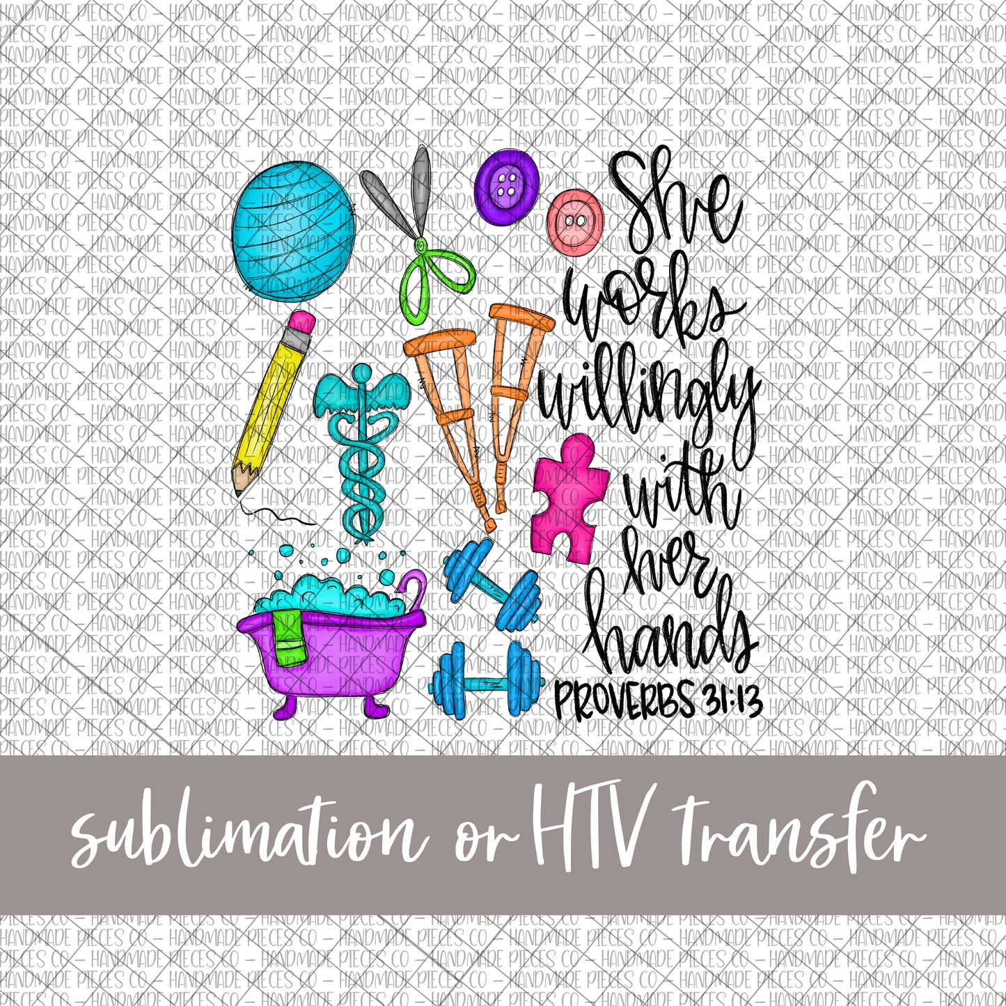 Occupational Therapist, She Works Willingly - Sublimation or HTV Transfer