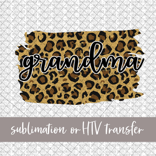 Grandma Brushstroke, Leopard - Sublimation or HTV Transfer
