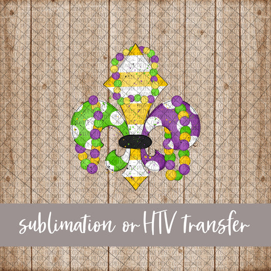 Fleur de Lis, Beads - Sublimation or HTV Transfer