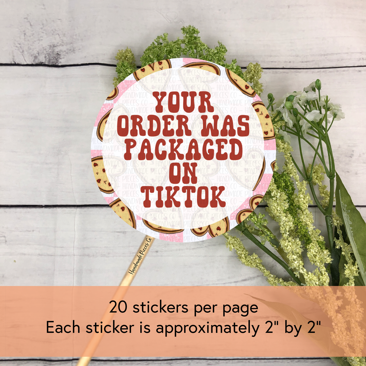 Your Order was Packaged on TikTok- Packaging Sticker, Howdy Valentine Theme